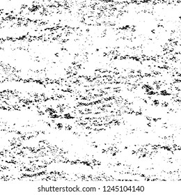 Grunge overlay layer. Abstract black and white vector background. Monochrome vintage surface with dirty pattern in cracks, spots, dots. Old wall in dark horror style design