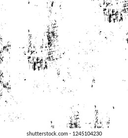 Grunge overlay layer. Abstract black and white vector background. Monochrome vintage surface with dirty pattern in cracks, spots, dots. Old wall in dark horror style design