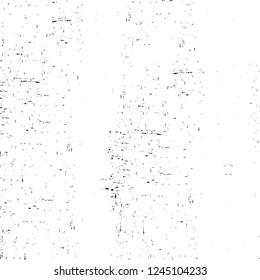 Grunge overlay layer. Abstract black and white vector background. Monochrome vintage surface with dirty pattern in cracks, spots, dots. Old wall in dark horror style design