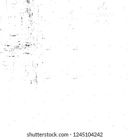Grunge overlay layer. Abstract black and white vector background. Monochrome vintage surface with dirty pattern in cracks, spots, dots. Old wall in dark horror style design