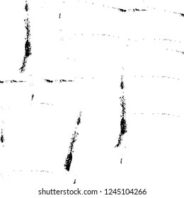 Grunge overlay layer. Abstract black and white vector background. Monochrome vintage surface with dirty pattern in cracks, spots, dots. Old wall in dark horror style design