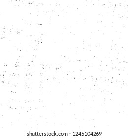 Grunge overlay layer. Abstract black and white vector background. Monochrome vintage surface with dirty pattern in cracks, spots, dots. Old wall in dark horror style design