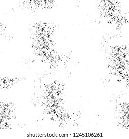 Grunge overlay layer. Abstract black and white vector background. Monochrome vintage surface with dirty pattern in cracks, spots, dots. Old wall in dark horror style design
