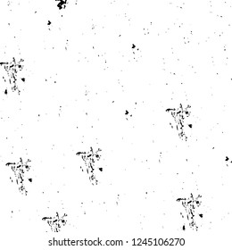 Grunge overlay layer. Abstract black and white vector background. Monochrome vintage surface with dirty pattern in cracks, spots, dots. Old wall in dark horror style design