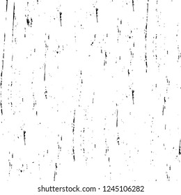 Grunge overlay layer. Abstract black and white vector background. Monochrome vintage surface with dirty pattern in cracks, spots, dots. Old wall in dark horror style design