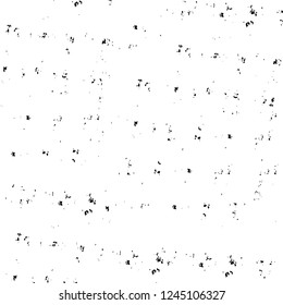 Grunge overlay layer. Abstract black and white vector background. Monochrome vintage surface with dirty pattern in cracks, spots, dots. Old wall in dark horror style design