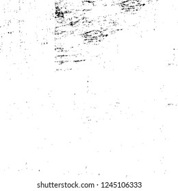 Grunge overlay layer. Abstract black and white vector background. Monochrome vintage surface with dirty pattern in cracks, spots, dots. Old wall in dark horror style design