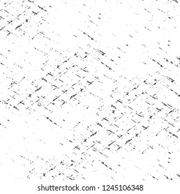 Grunge overlay layer. Abstract black and white vector background. Monochrome vintage surface with dirty pattern in cracks, spots, dots. Old wall in dark horror style design
