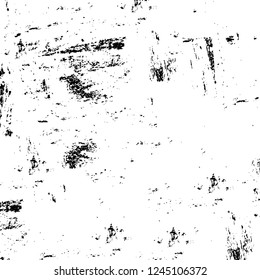 Grunge overlay layer. Abstract black and white vector background. Monochrome vintage surface with dirty pattern in cracks, spots, dots. Old wall in dark horror style design