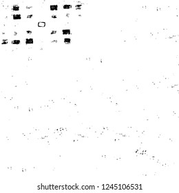 Grunge overlay layer. Abstract black and white vector background. Monochrome vintage surface with dirty pattern in cracks, spots, dots. Old wall in dark horror style design