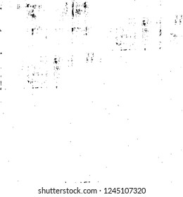 Grunge overlay layer. Abstract black and white vector background. Monochrome vintage surface with dirty pattern in cracks, spots, dots. Old wall in dark horror style design