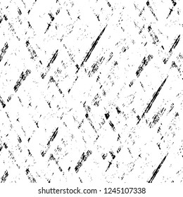 Grunge overlay layer. Abstract black and white vector background. Monochrome vintage surface with dirty pattern in cracks, spots, dots. Old wall in dark horror style design