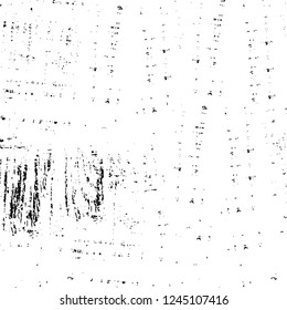 Grunge overlay layer. Abstract black and white vector background. Monochrome vintage surface with dirty pattern in cracks, spots, dots. Old wall in dark horror style design