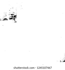 Grunge overlay layer. Abstract black and white vector background. Monochrome vintage surface with dirty pattern in cracks, spots, dots. Old wall in dark horror style design
