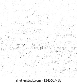 Grunge overlay layer. Abstract black and white vector background. Monochrome vintage surface with dirty pattern in cracks, spots, dots. Old wall in dark horror style design