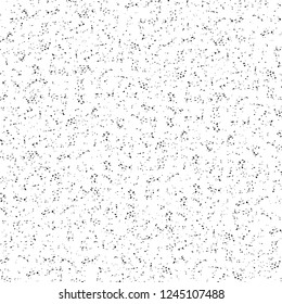 Grunge overlay layer. Abstract black and white vector background. Monochrome vintage surface with dirty pattern in cracks, spots, dots. Old wall in dark horror style design