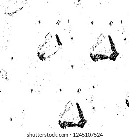 Grunge overlay layer. Abstract black and white vector background. Monochrome vintage surface with dirty pattern in cracks, spots, dots. Old wall in dark horror style design