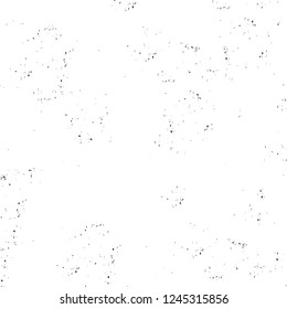 Grunge overlay layer. Abstract black and white vector background. Monochrome vintage surface with dirty pattern in cracks, spots, dots. Old wall in dark horror style design