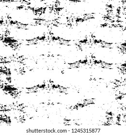 Grunge overlay layer. Abstract black and white vector background. Monochrome vintage surface with dirty pattern in cracks, spots, dots. Old wall in dark horror style design