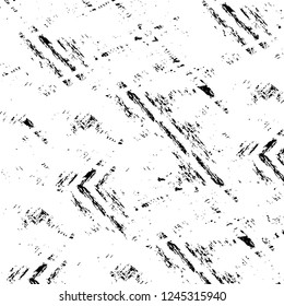 Grunge overlay layer. Abstract black and white vector background. Monochrome vintage surface with dirty pattern in cracks, spots, dots. Old wall in dark horror style design