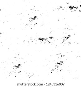 Grunge overlay layer. Abstract black and white vector background. Monochrome vintage surface with dirty pattern in cracks, spots, dots. Old wall in dark horror style design