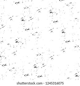 Grunge overlay layer. Abstract black and white vector background. Monochrome vintage surface with dirty pattern in cracks, spots, dots. Old wall in dark horror style design