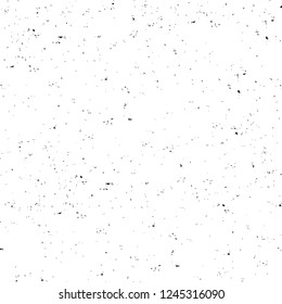 Grunge overlay layer. Abstract black and white vector background. Monochrome vintage surface with dirty pattern in cracks, spots, dots. Old wall in dark horror style design