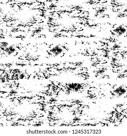 Grunge overlay layer. Abstract black and white vector background. Monochrome vintage surface with dirty pattern in cracks, spots, dots. Old wall in dark horror style design