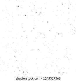 Grunge overlay layer. Abstract black and white vector background. Monochrome vintage surface with dirty pattern in cracks, spots, dots. Old wall in dark horror style design