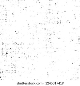 Grunge overlay layer. Abstract black and white vector background. Monochrome vintage surface with dirty pattern in cracks, spots, dots. Old wall in dark horror style design