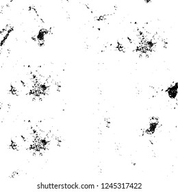 Grunge overlay layer. Abstract black and white vector background. Monochrome vintage surface with dirty pattern in cracks, spots, dots. Old wall in dark horror style design