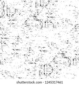 Grunge overlay layer. Abstract black and white vector background. Monochrome vintage surface with dirty pattern in cracks, spots, dots. Old wall in dark horror style design