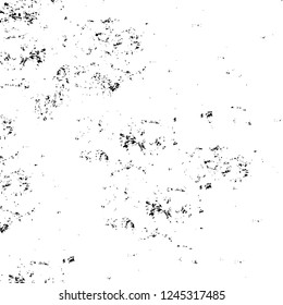 Grunge overlay layer. Abstract black and white vector background. Monochrome vintage surface with dirty pattern in cracks, spots, dots. Old wall in dark horror style design