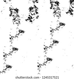 Grunge overlay layer. Abstract black and white vector background. Monochrome vintage surface with dirty pattern in cracks, spots, dots. Old wall in dark horror style design