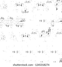 Grunge overlay layer. Abstract black and white vector background. Monochrome vintage surface with dirty pattern in cracks, spots, dots. Old wall in dark horror style design
