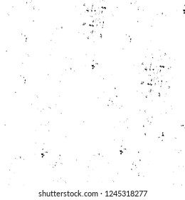 Grunge overlay layer. Abstract black and white vector background. Monochrome vintage surface with dirty pattern in cracks, spots, dots. Old wall in dark horror style design