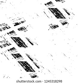 Grunge overlay layer. Abstract black and white vector background. Monochrome vintage surface with dirty pattern in cracks, spots, dots. Old wall in dark horror style design
