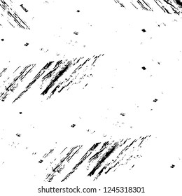 Grunge overlay layer. Abstract black and white vector background. Monochrome vintage surface with dirty pattern in cracks, spots, dots. Old wall in dark horror style design