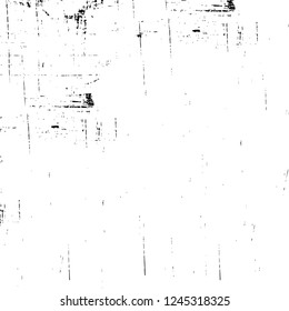 Grunge overlay layer. Abstract black and white vector background. Monochrome vintage surface with dirty pattern in cracks, spots, dots. Old wall in dark horror style design