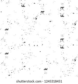 Grunge overlay layer. Abstract black and white vector background. Monochrome vintage surface with dirty pattern in cracks, spots, dots. Old wall in dark horror style design