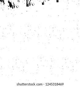 Grunge overlay layer. Abstract black and white vector background. Monochrome vintage surface with dirty pattern in cracks, spots, dots. Old wall in dark horror style design