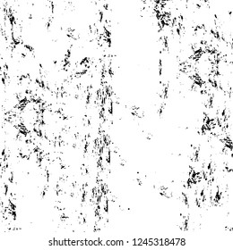 Grunge overlay layer. Abstract black and white vector background. Monochrome vintage surface with dirty pattern in cracks, spots, dots. Old wall in dark horror style design