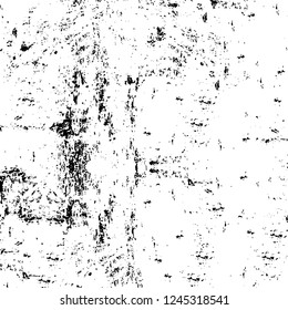 Grunge overlay layer. Abstract black and white vector background. Monochrome vintage surface with dirty pattern in cracks, spots, dots. Old wall in dark horror style design