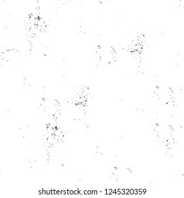 Grunge overlay layer. Abstract black and white vector background. Monochrome vintage surface with dirty pattern in cracks, spots, dots. Old wall in dark horror style design
