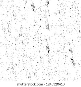 Grunge overlay layer. Abstract black and white vector background. Monochrome vintage surface with dirty pattern in cracks, spots, dots. Old wall in dark horror style design