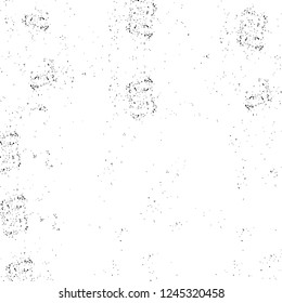 Grunge overlay layer. Abstract black and white vector background. Monochrome vintage surface with dirty pattern in cracks, spots, dots. Old wall in dark horror style design