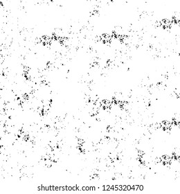 Grunge overlay layer. Abstract black and white vector background. Monochrome vintage surface with dirty pattern in cracks, spots, dots. Old wall in dark horror style design