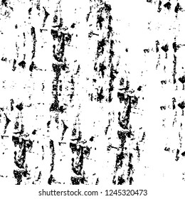 Grunge overlay layer. Abstract black and white vector background. Monochrome vintage surface with dirty pattern in cracks, spots, dots. Old wall in dark horror style design