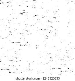 Grunge overlay layer. Abstract black and white vector background. Monochrome vintage surface with dirty pattern in cracks, spots, dots. Old wall in dark horror style design