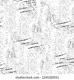 Grunge overlay layer. Abstract black and white vector background. Monochrome vintage surface with dirty pattern in cracks, spots, dots. Old wall in dark horror style design